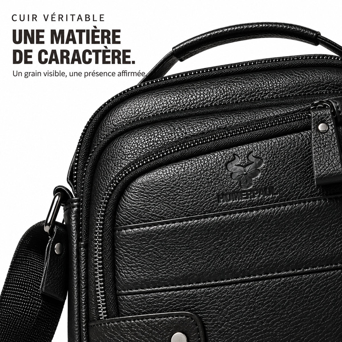 L'Essentiel — Sacoche bandoulière homme cuir format compact