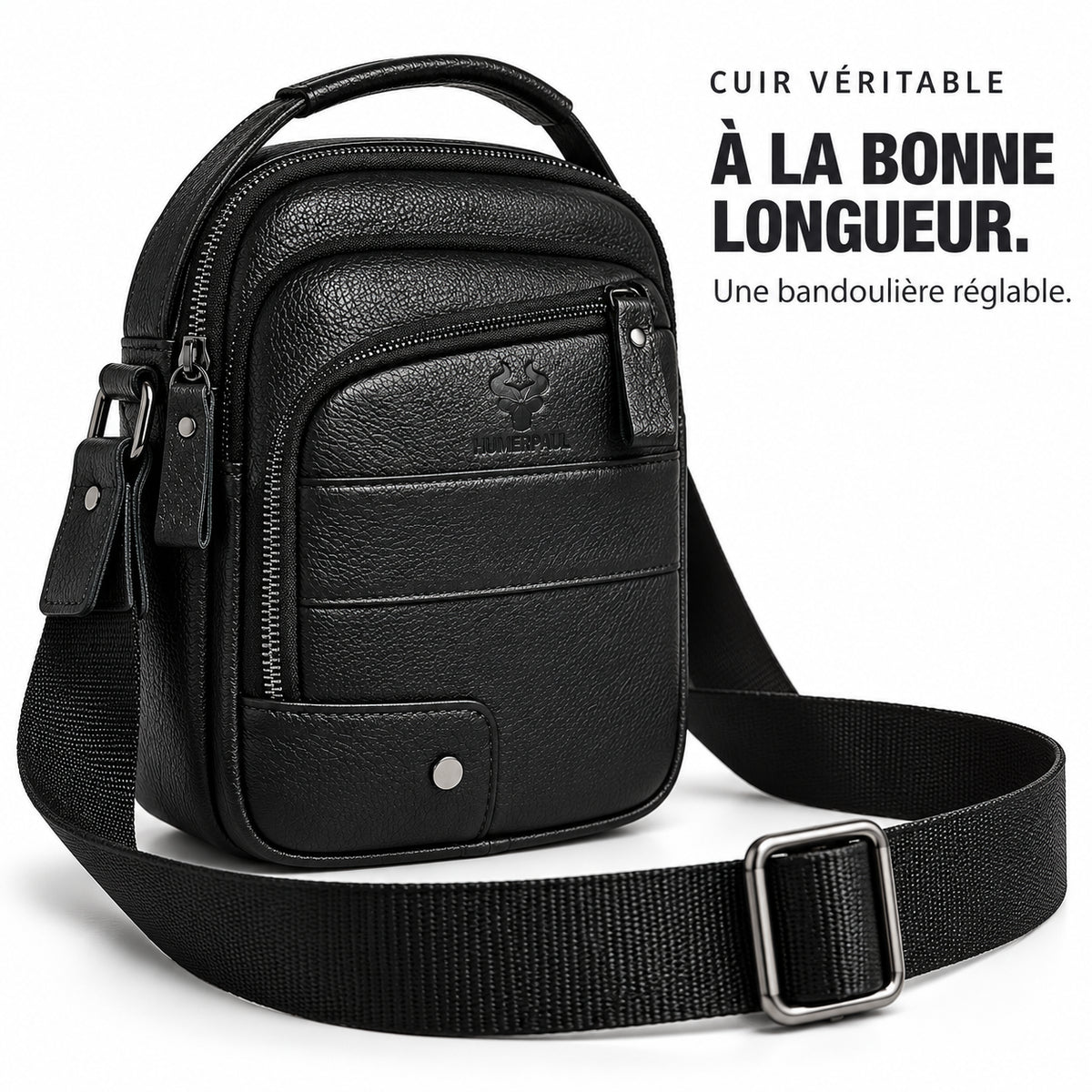 L'Essentiel — Sacoche bandoulière homme cuir format compact