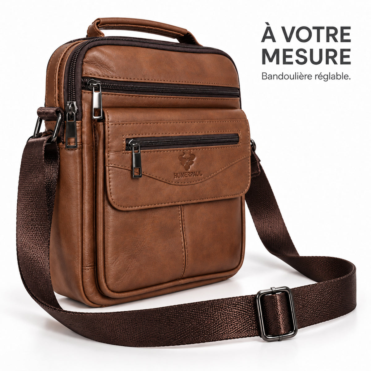 L'Attaché — Sacoche verticale homme cuir avec poignée