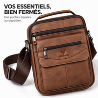 L'Attaché — Sacoche verticale homme cuir avec poignée