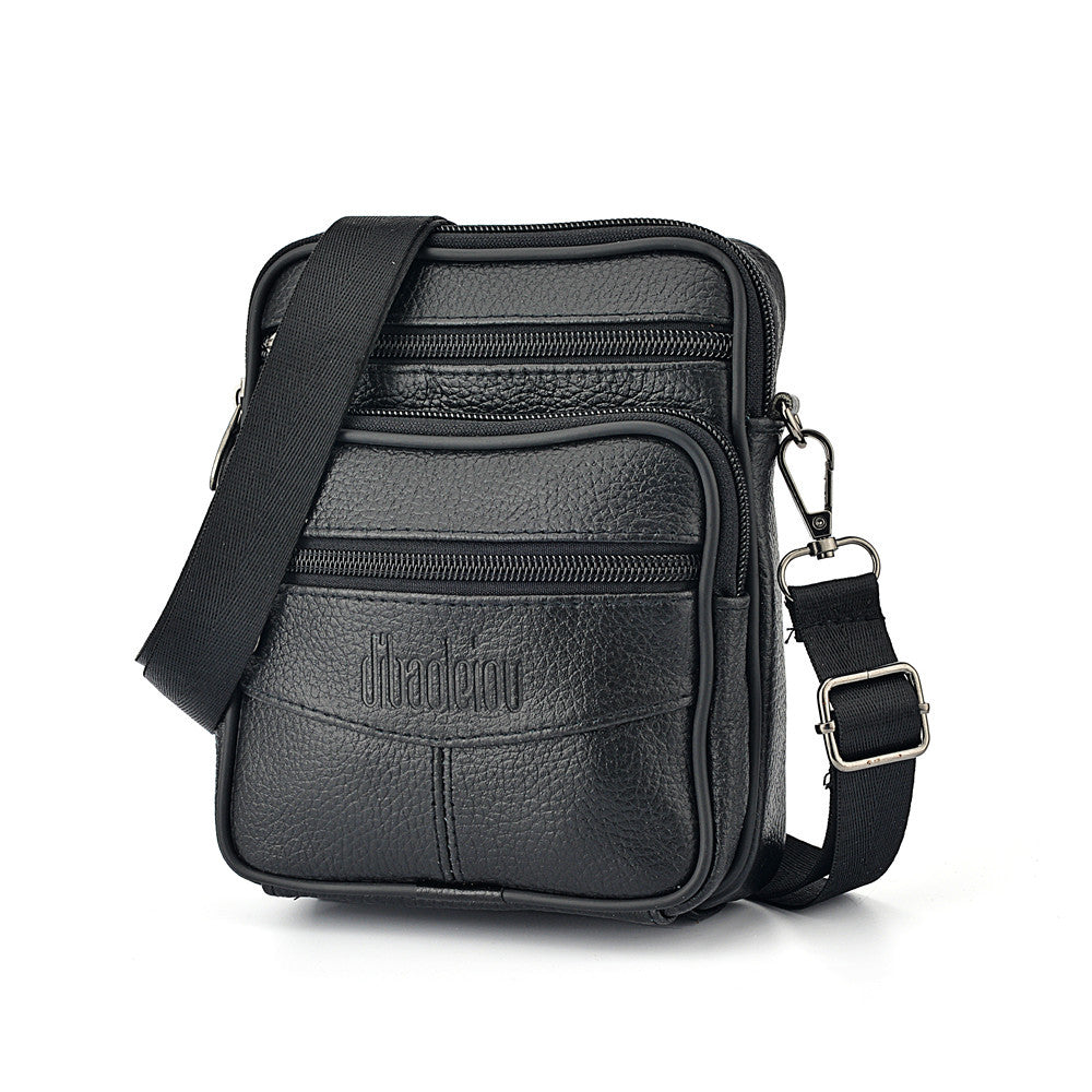 Sacoche ceinture homme en cuir coloris noir