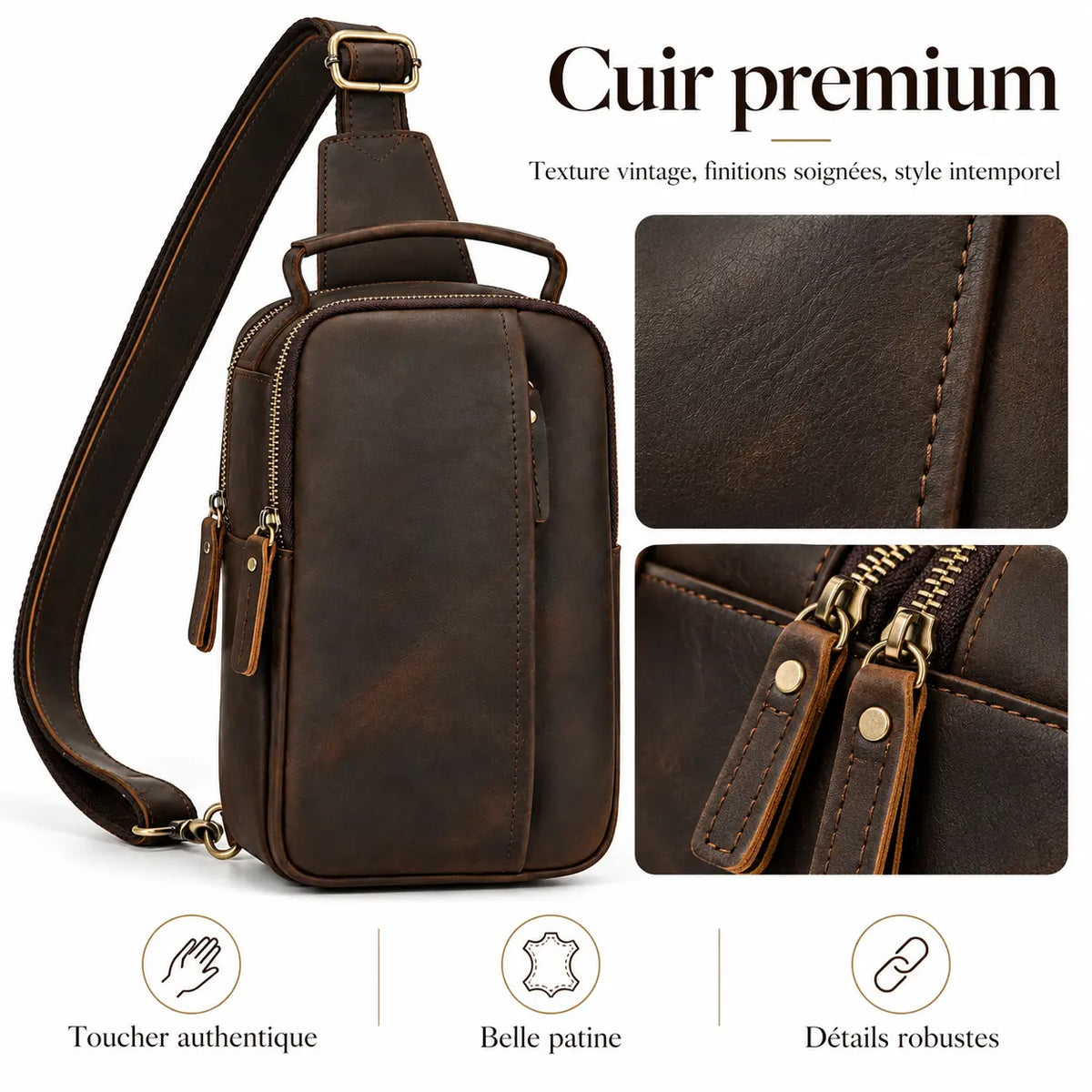 L'Aplomb — Sacoche bandoulière homme cuir