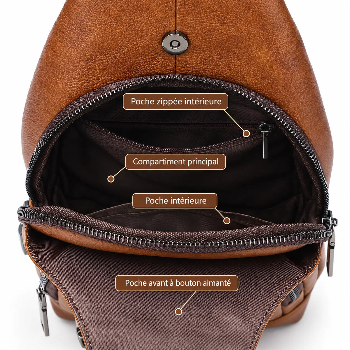 Le Relais — Sacoche bandoulière homme cuir avec port USB