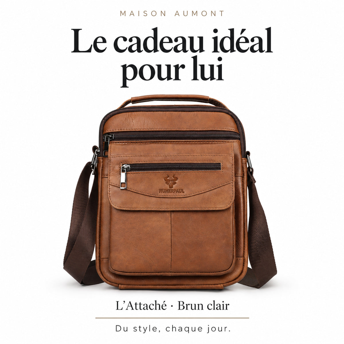 L’Attaché, brun clair — Le cadeau idéal pour lui. Maison Aumont.