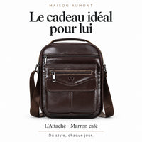 L’Attaché, marron café — Le cadeau idéal pour lui. Maison Aumont.