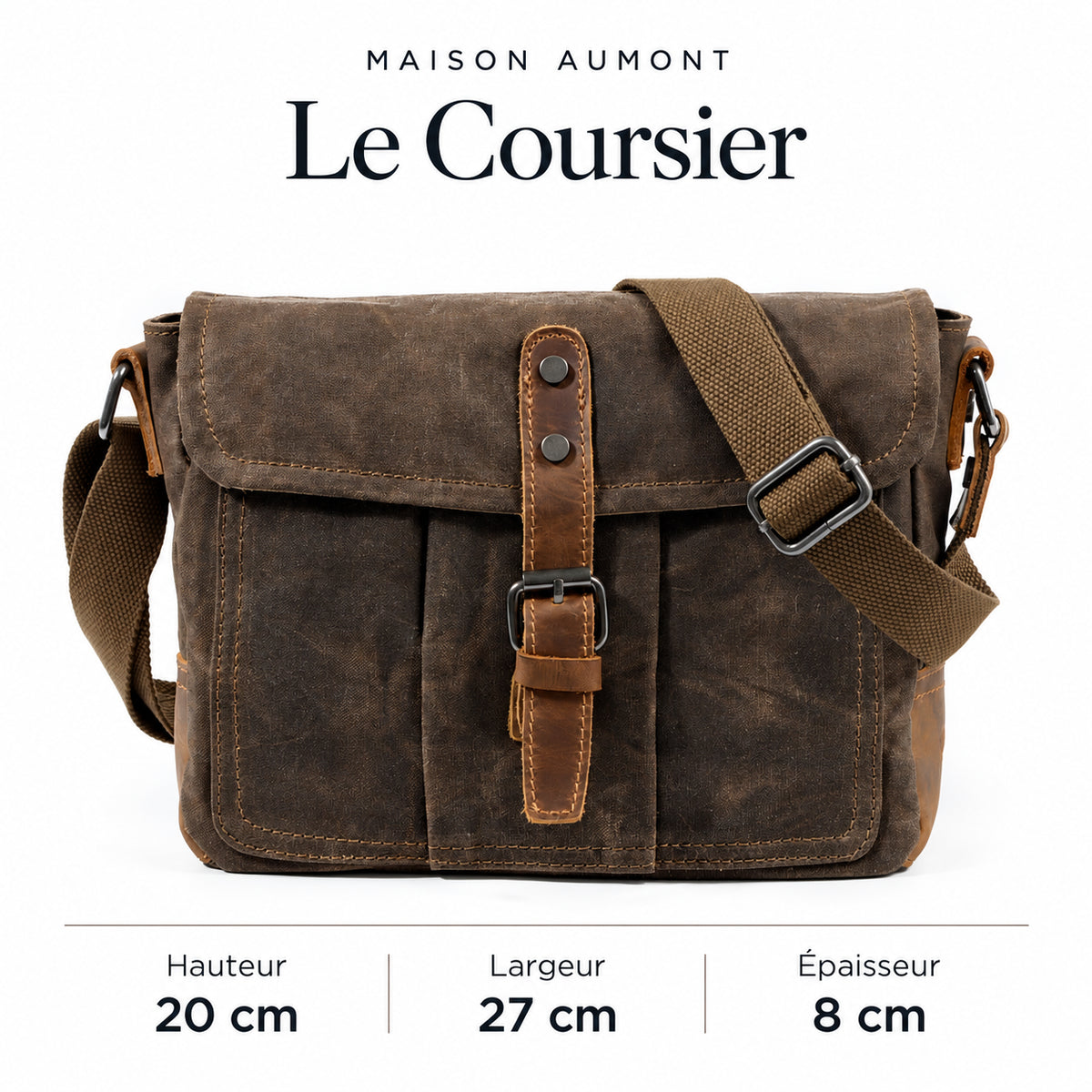 Le Coursier — dimensions : hauteur 20 cm, largeur 27 cm, épaisseur 8 cm