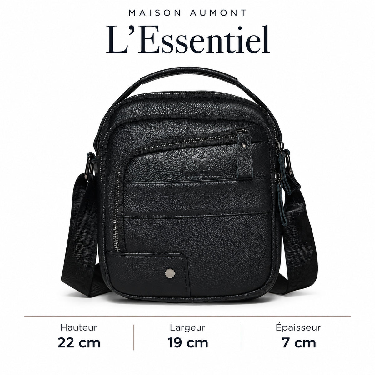 L’Essentiel — dimensions : hauteur 22 cm, largeur 19 cm, épaisseur 7 cm