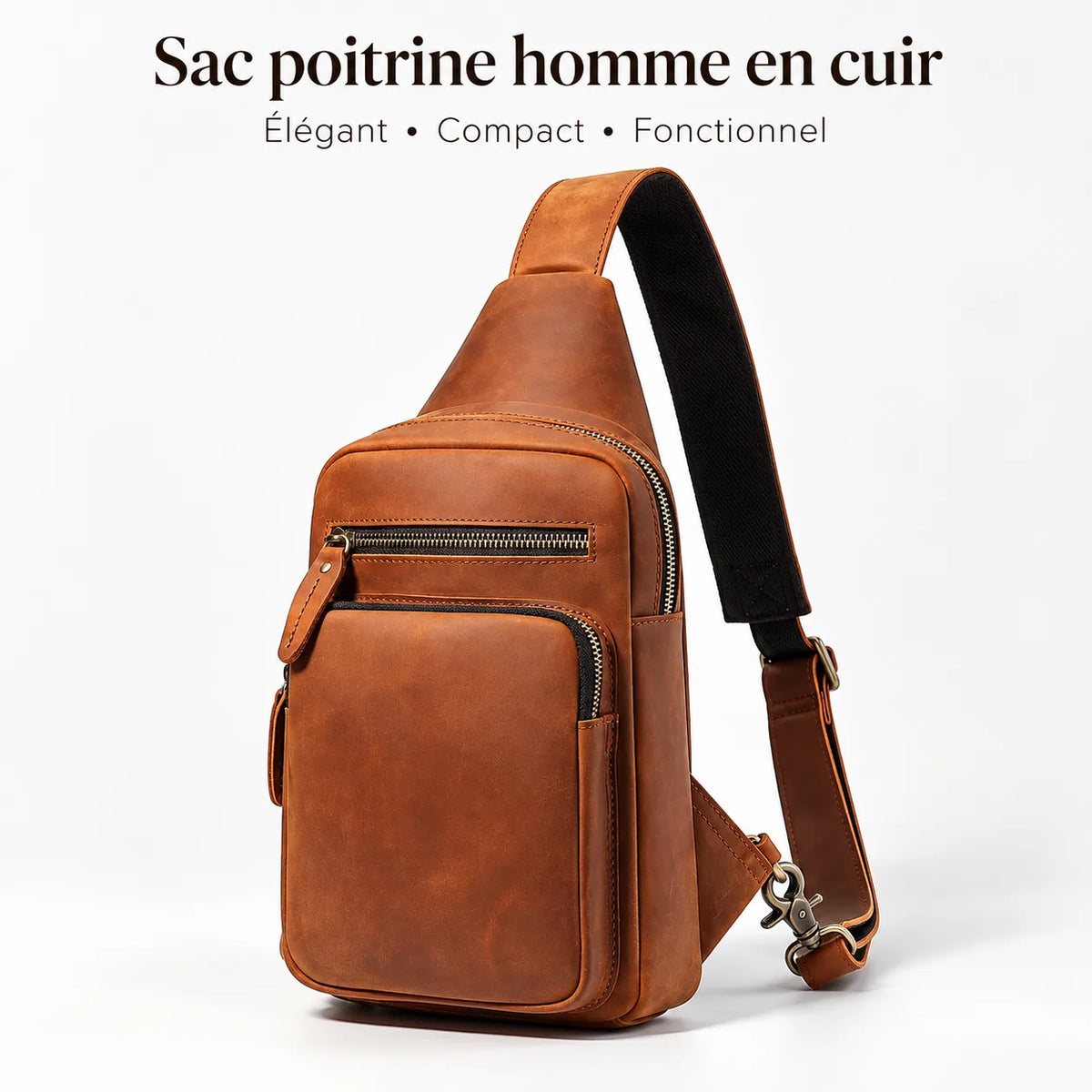 Le Pivot — Sacoche bandoulière homme cuir